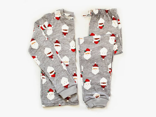 The Black Sheep Fam Kids' Gray Santa Pajama Set