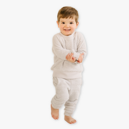 Kids' Unisex Jogger Pajama Set - Feather Plush Gray