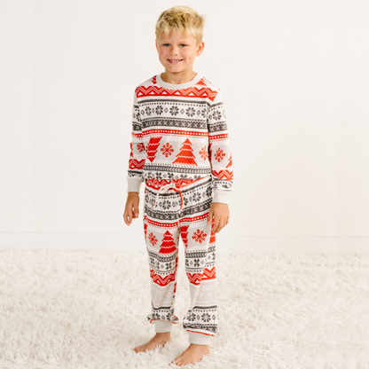 Kids’ Unisex Jogger Pajama Set - Nordic Fair Isle