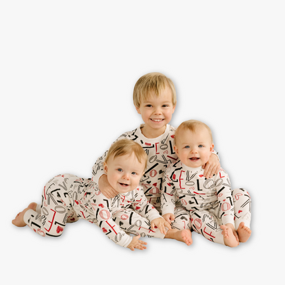 Baby PJ Set - White Love