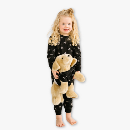 Kids' Unisex Jogger Pajama Set - Black Heart