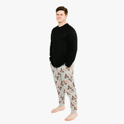 Men’s Jogger Pajama Set - Gray Pets