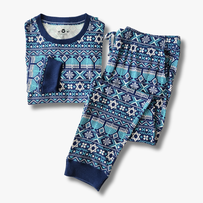 Men's Jogger Pajama Set - Hanukkah Festival of Lights Fair Isle