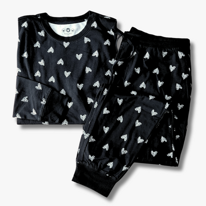 Men's Jogger Pajama Set  - Black Heart