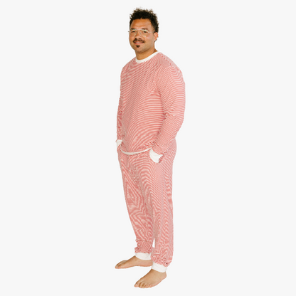 Men's Jogger Pajama Set  - Cozy Stripe