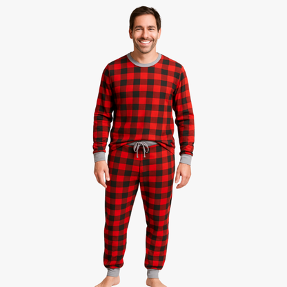 Men’s Jogger Pajama Set - Red Buffalo