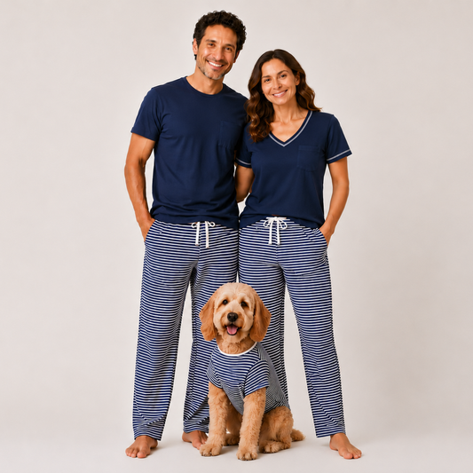 The Whole Crew Cotton Pajama Sets - Midnight Sail