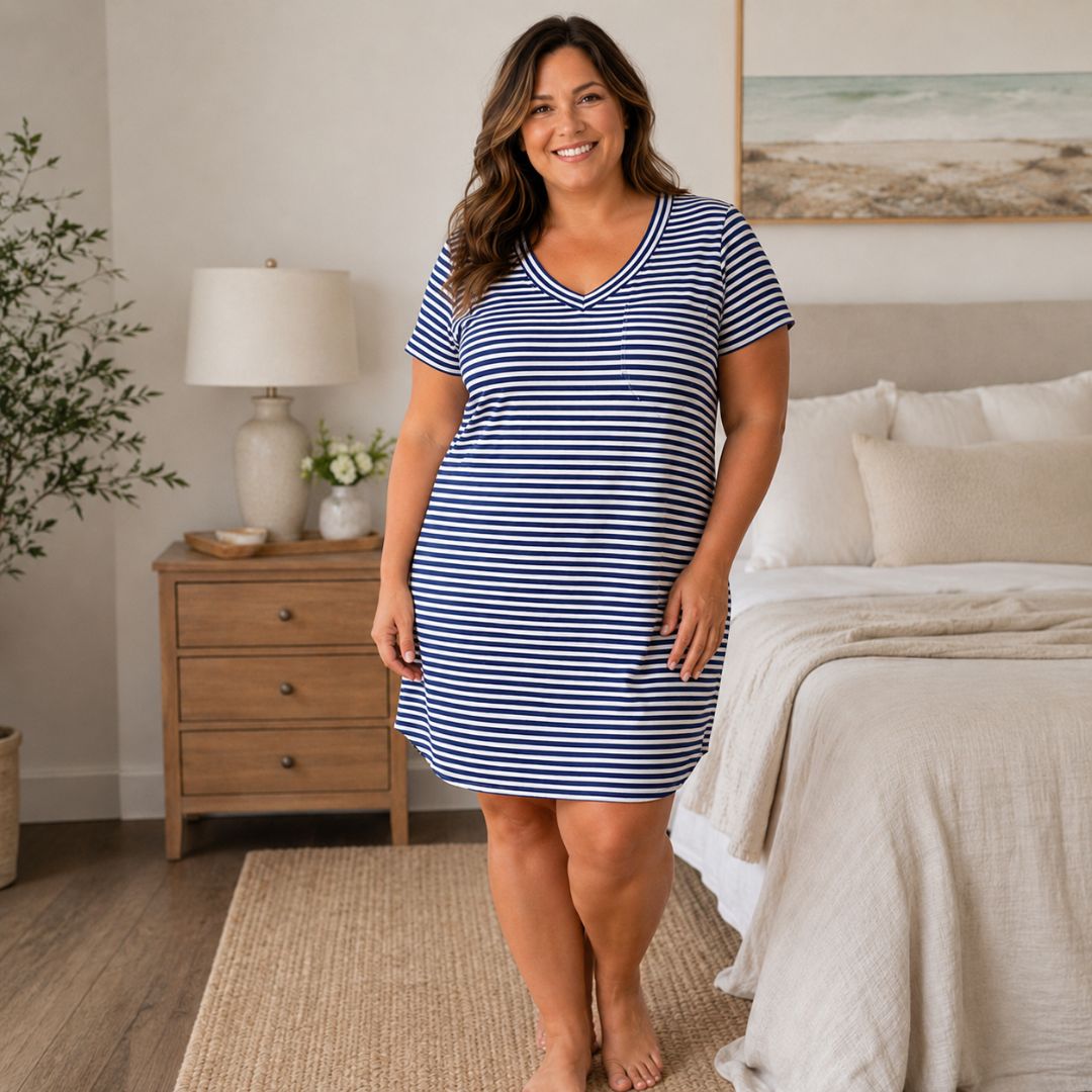 Women's Cotton Pajama Sleepshirt - Midnight Sail