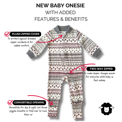 Baby Onesie - Sugar Plum Fair Isle