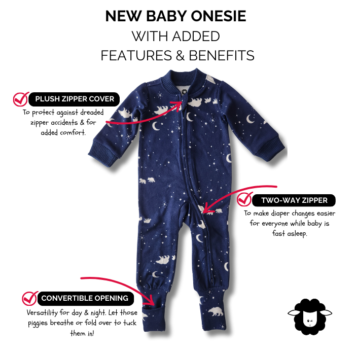 Baby Onesie - Navy Bear