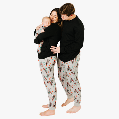Women’s Jogger Pajama Set - Gray Pets