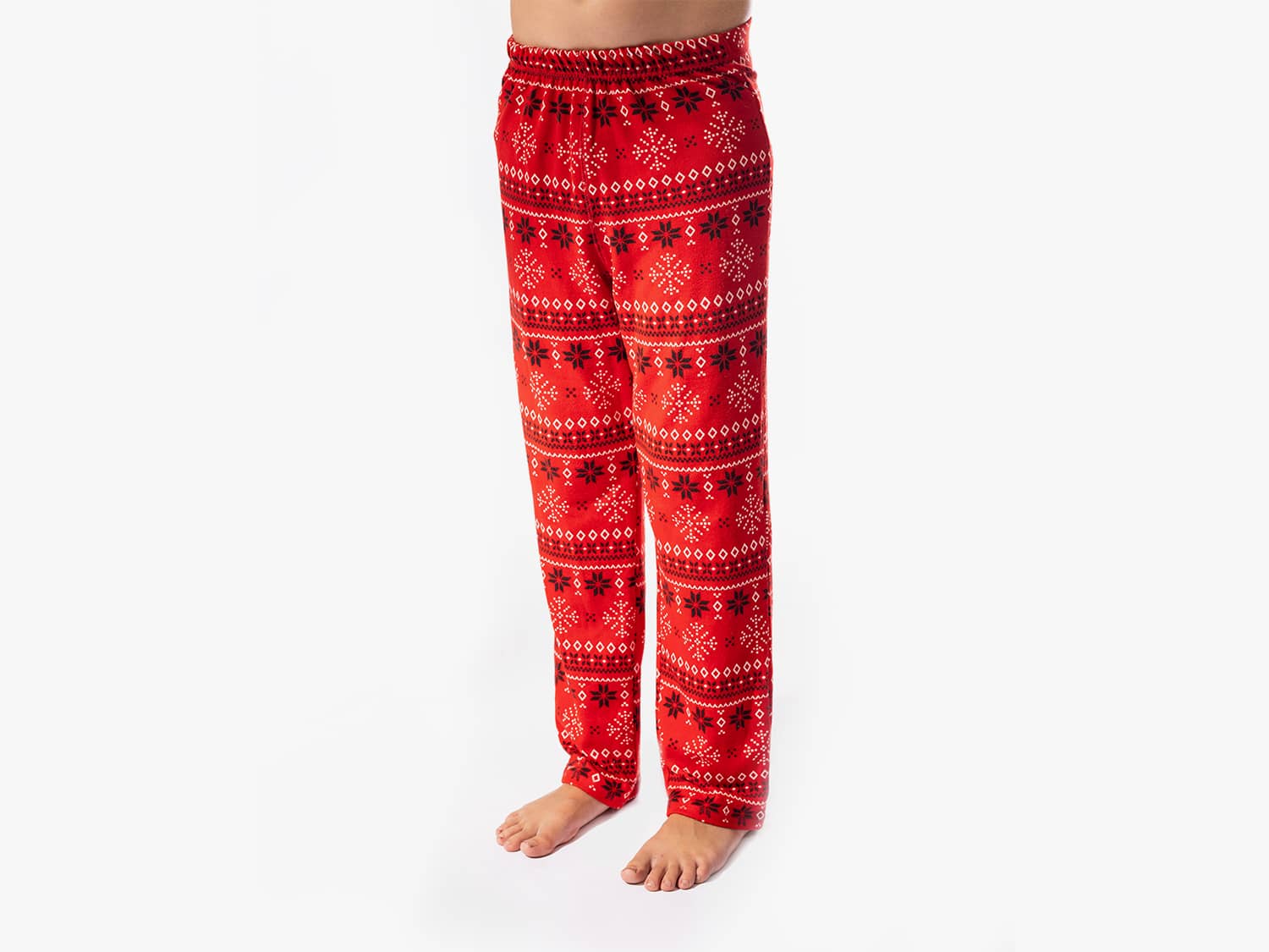 Kids Unisex Lounge Pants Red Fair Isle Black Sheep Fam