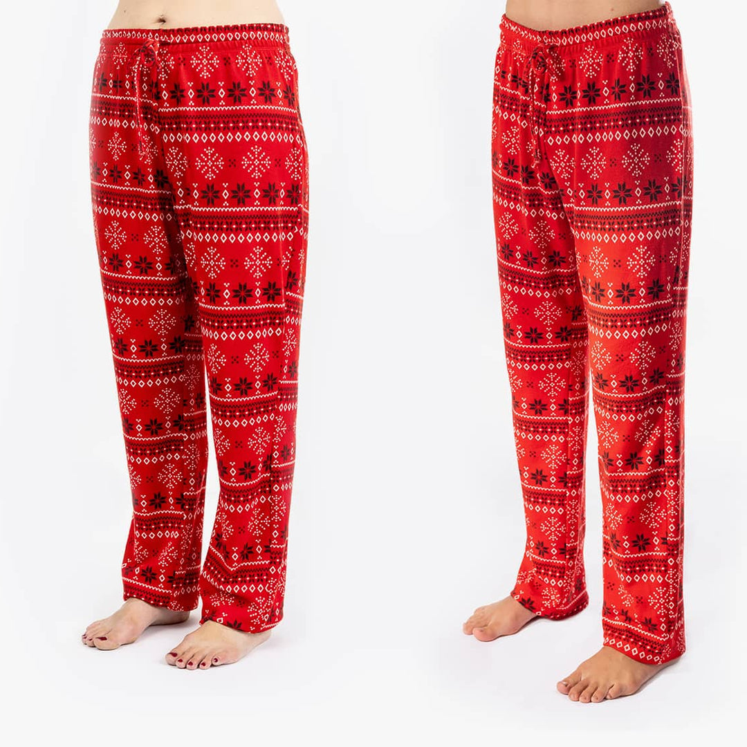 The Black Sheep Fam Adults Red Fair Isle Unisex Lounge Pants