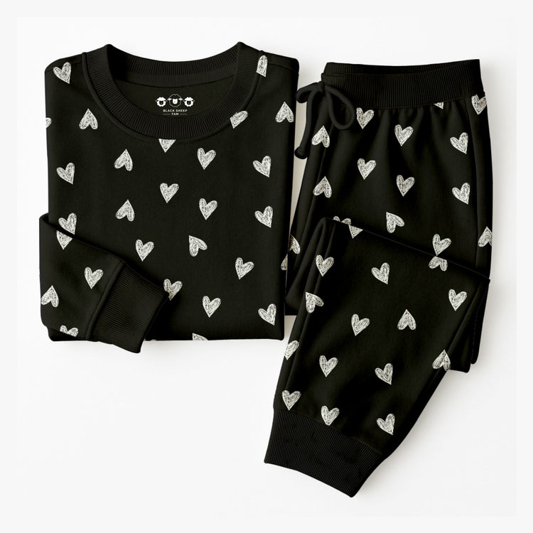 Men's Jogger Pajama Set  - Black Heart