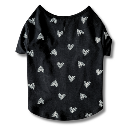 Pet T-Shirt  - Black Heart