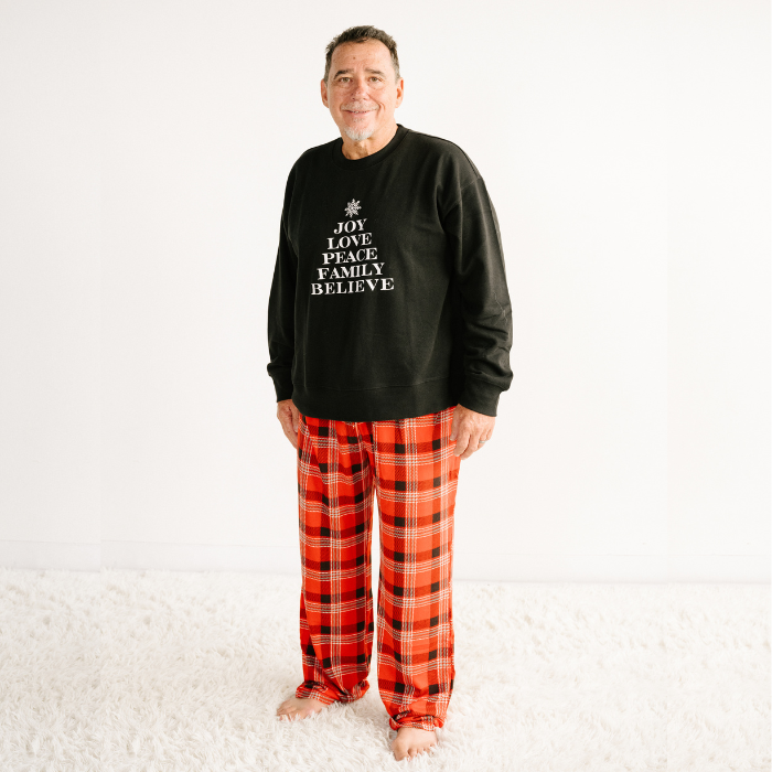Adults Unisex Lounge Pants Red Plaid Black Sheep Fam