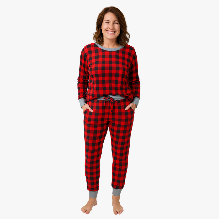 Women’s Jogger Pajama Set - Red Buffalo