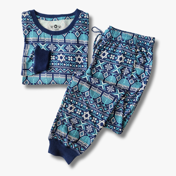 Women's Jogger Pajama Set -Hanukkah Festival of Lights Fair Isle