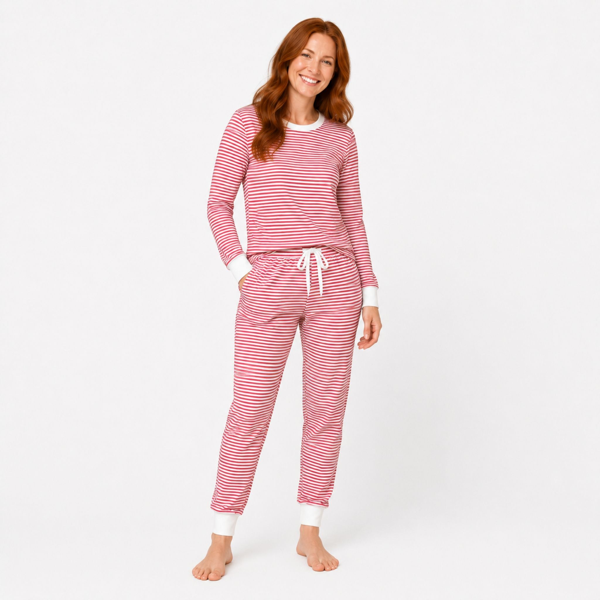Women's Jogger Pajama Set  - Cozy Stripe