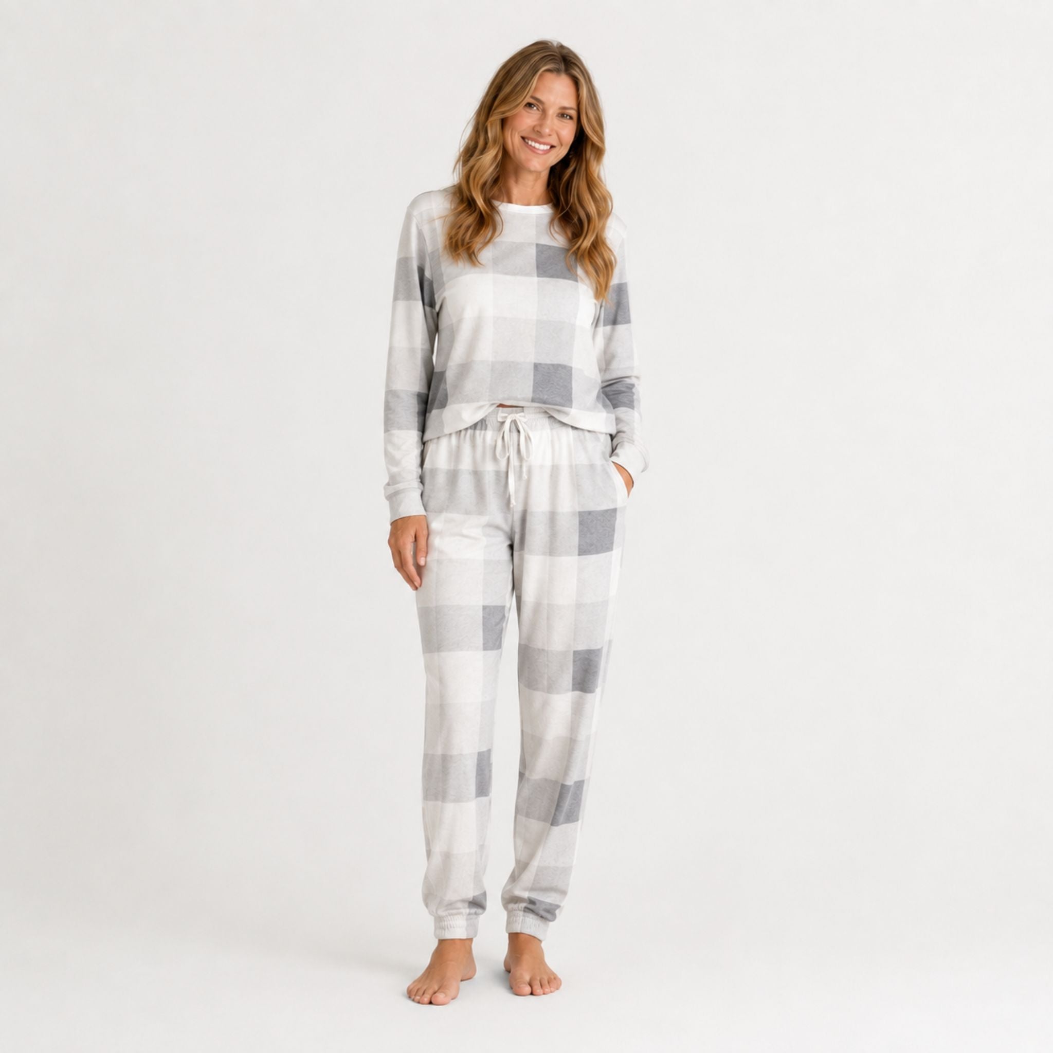Women's Jogger Pajama Set - Fireside Plaid