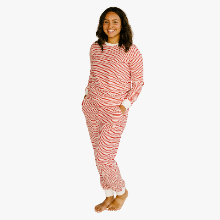 Women's Jogger Pajama Set  - Cozy Stripe