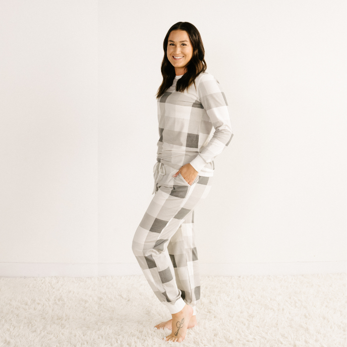 Women's Jogger Pajama Set - Fireside Plaid