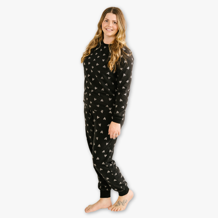 Women's Jogger Pajama Set  - Black Heart