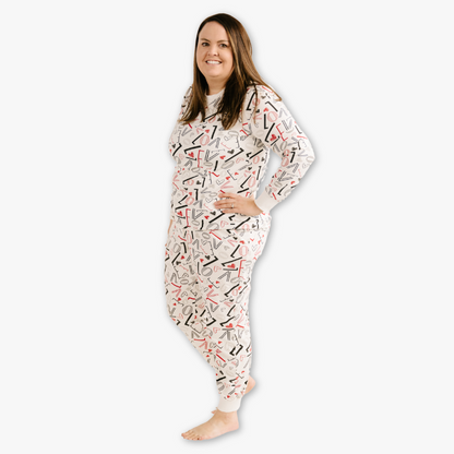 Women's Jogger Pajama Set  - White Love