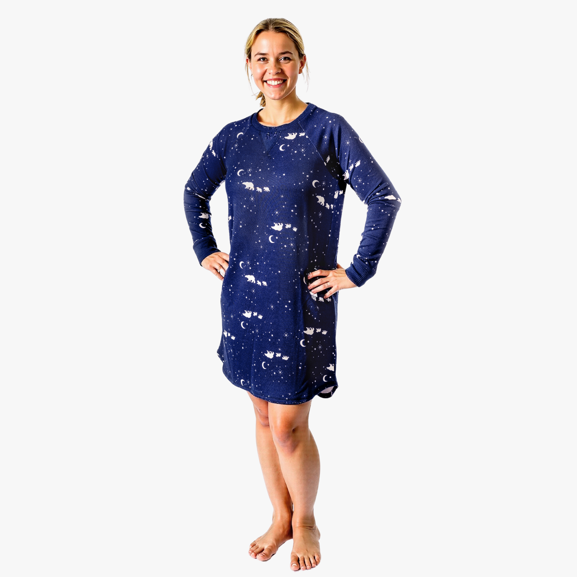 Women's Sleepshirt - Navy Bear – Black Sheep Fam