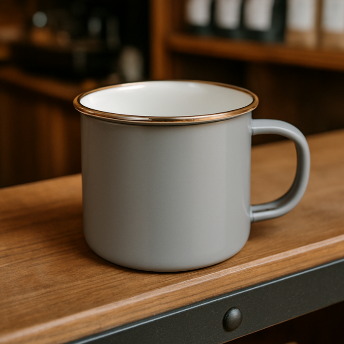 gray campfire mug