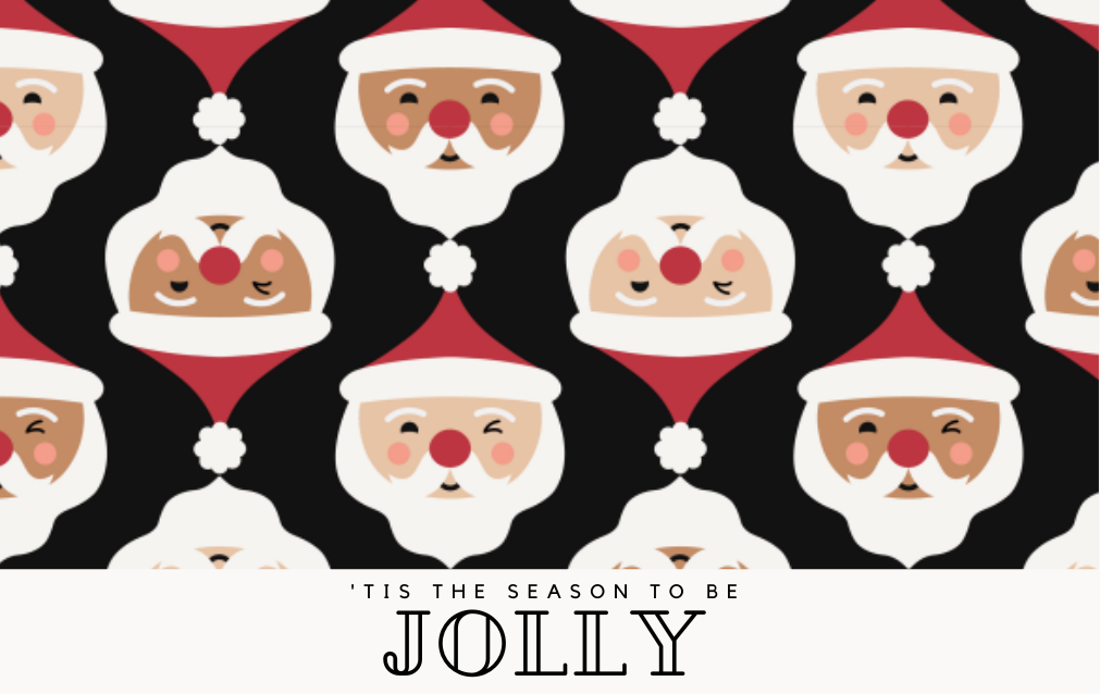 Gift card with santas saying tis the season to be jolly