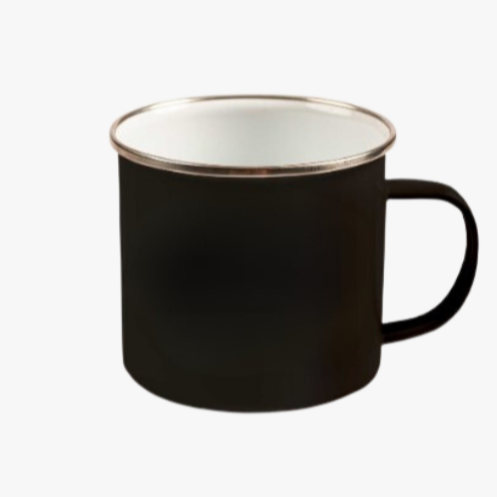 Black Solid Campfire Mug