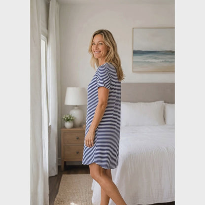 Women's Cotton Pajama Sleepshirt - Midnight Sail
